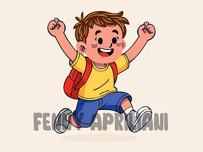 Joyful Boy with Backpack Jumping academic activity backpack campus class classroom collage course education educational knowledge learning school schoolbag season student study teen uniform university