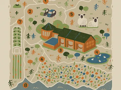 Quinta do Vale da Lama, Welcome Map branding icon illustration map procreate