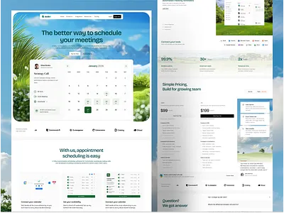 Meeting Booking Website Design homepage landing page meeting meeting booking modern web ui webdesign website website design