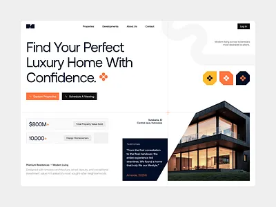 Real Estate Website clean design home landing page design luxury modern property real estate real estate landing page real estate website ui ui design web design web designer website website design