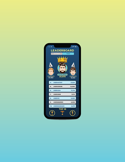 Leaderboard app design graphic design ui ux vector