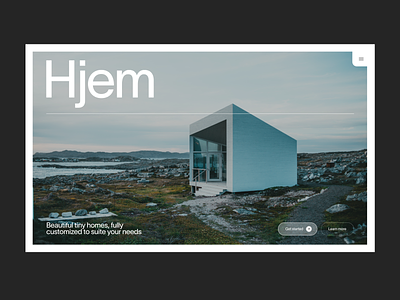 Tiny Home Ecommerce Store artsy design ecommerce europe green hero home homepage house minimal modern norway store sustainability tiny home travel type typographic typography ui