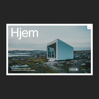 Tiny Home Ecommerce Store artsy design ecommerce europe green hero home homepage house minimal modern norway store sustainability tiny home travel type typographic typography ui