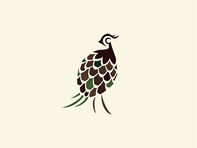 Pinequail animal bird country club forest graphic design logo logomark mark pine pinecone quail