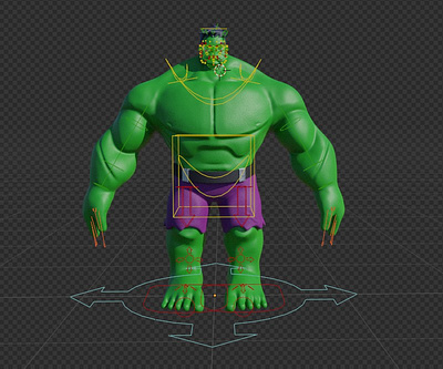 Rigging Hulk 3d animation