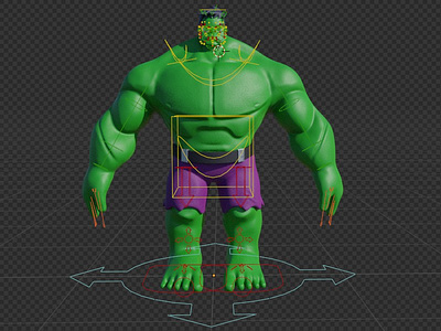Rigging Hulk 3d animation
