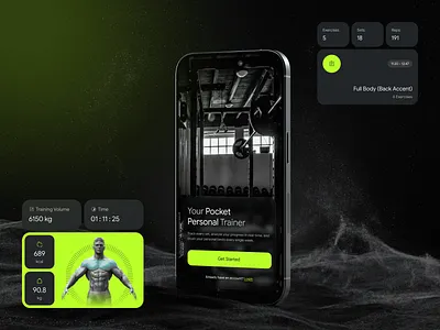 Gym Mobile App UI app colors dark design gym ios mobile mobile design mobile ui product design sport ui