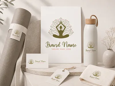 Meditation Yoga Logo brand branding branding design brandlogo fitness graphic design health illustration leaf leaves logo logodesign logoground meditation nature scalebranding vector wellness yoga