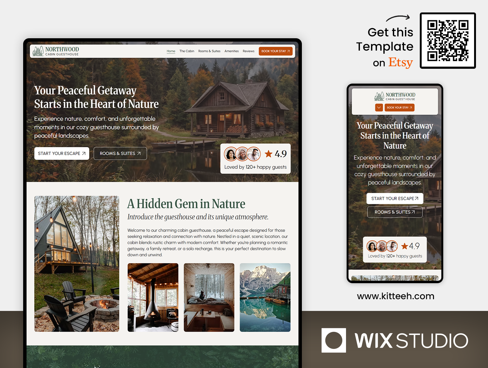 Example of Cabin - Wix Studio Website Template