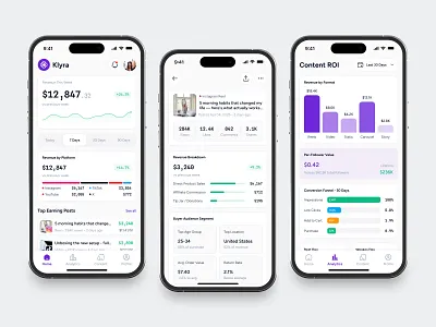 Social Media Analytics App activity app chart clean design entrepreneur fireart ios monitor proferssional stats ui ux