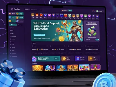 Casino Design - EpicBet betting casino dashboard casino design casino gambling casino ui casino website gambling online casino