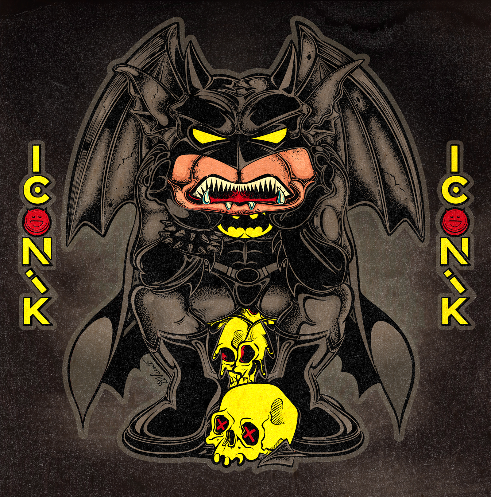TEEN GARGOYLE #12 – BATMAN VIBES batman cartoon art character design comic art creature design dark knight david vicente digital art gargoyle gotham gothic art illustration inking lowbrow art mascot design pop culture art retro style superhero art teenage gargoyle weird art