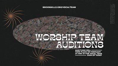 Worship Team Auditions | Brook Hills Worship art design graphic design