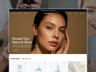 BloomBeauty - Beauty Ecommerce UI Kit beauty beauty landing page beauty ui kit clean cosmetics ecommerce website design editorial framer landing page online store product design shopify shopping website skincare template ui web design webflow website website template