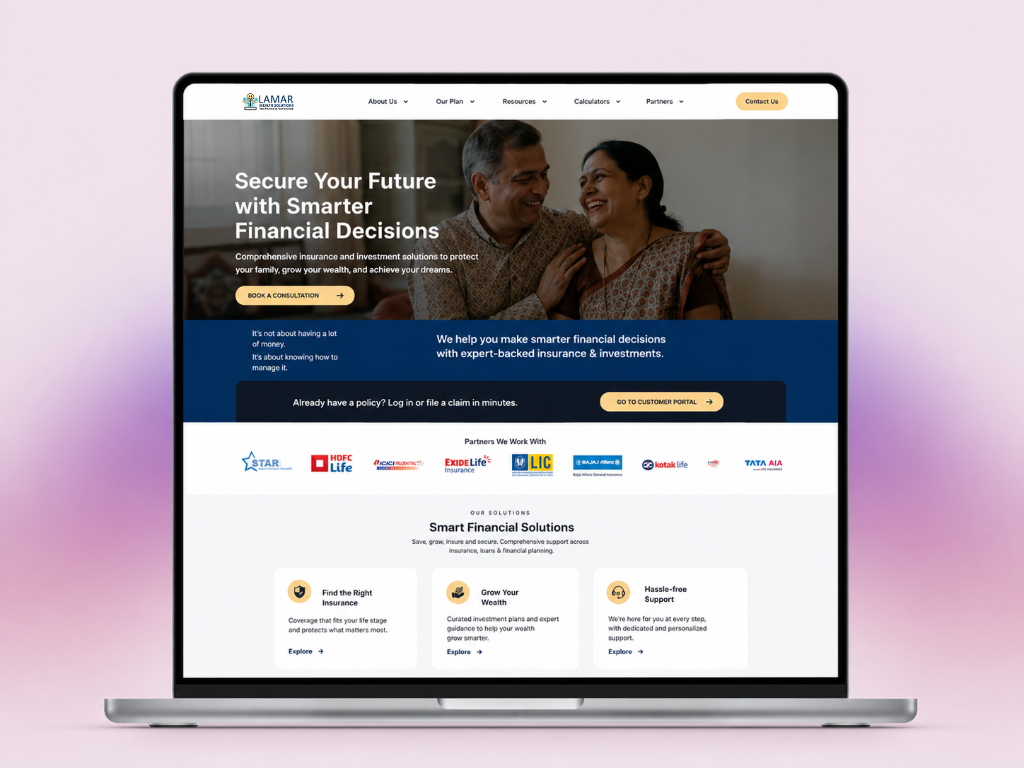 Insurance Website Design branding casestudy design designprocess figma fintech graphic design insurance landingpage logo productdesign redesign ui uiux userexperience ux