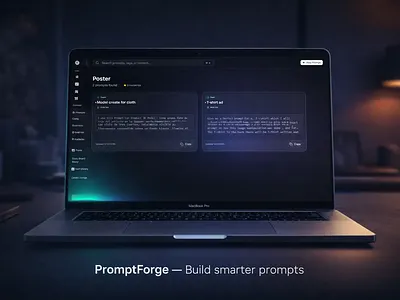 promptforge studio branding graphic design ui