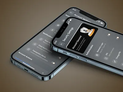 Account & Security Settings – NeoBank UI account settings app design banking app clean ui fintech fintech app minimal ui mobile app mobile design mobile ui modern ui neobank product design security security settings settings ui ui design uiux user interface ux design