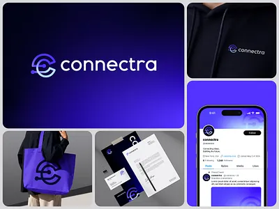 Connectra abstract ai tools c letter logo c tech logo c technolgoy corporate logo data digital branding fintech future branding gradient logo lettermark logo design minimalist logo modern logo monogram saas logo tech startup technology unboxing
