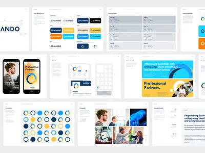 Aliando - Brand Guidelines ai animation b2b brand guidelines brand identity branding clean design system graphic design illustration microsoft cloud solutions minimal motion graphics product saas simple tech ui visual identity design web design
