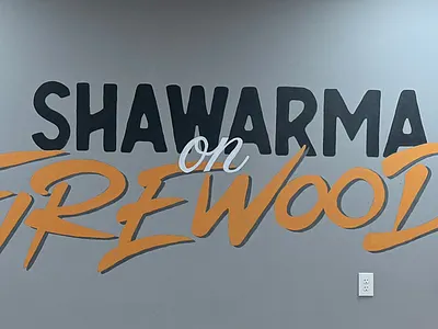 Mural for a shawarma restaurant hand lettered handlettering illustration lettering mural muralist painting