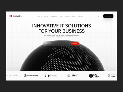 Innovative IT Solutions Landing Page cleanui corporatewebsite creative designinspiratio digitalagency enterpriseui gridlayout herosection interface itcompany landing page landingpage minimaldesign saasdesign ui ux webdesign website