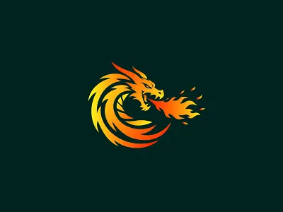 Dragon Fire For Sale. agency dragon fire dragon logo dragons ferocious fire flame graphic design heraldic identity logo for sale minimal logo red strong typography visual identity yang