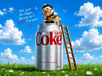 Zero Sugar. Full Cravings 3d advertisment designer animation branding graphic design minimaldesign product designer