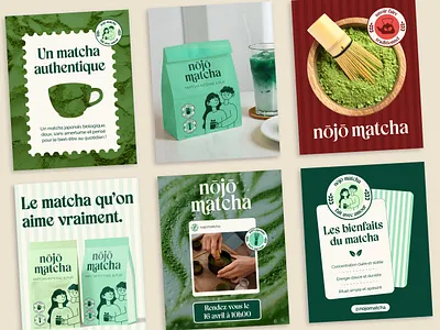 Matcha social media templates brand identity branding graphic design instagram logo matcha post social media social media templates stories