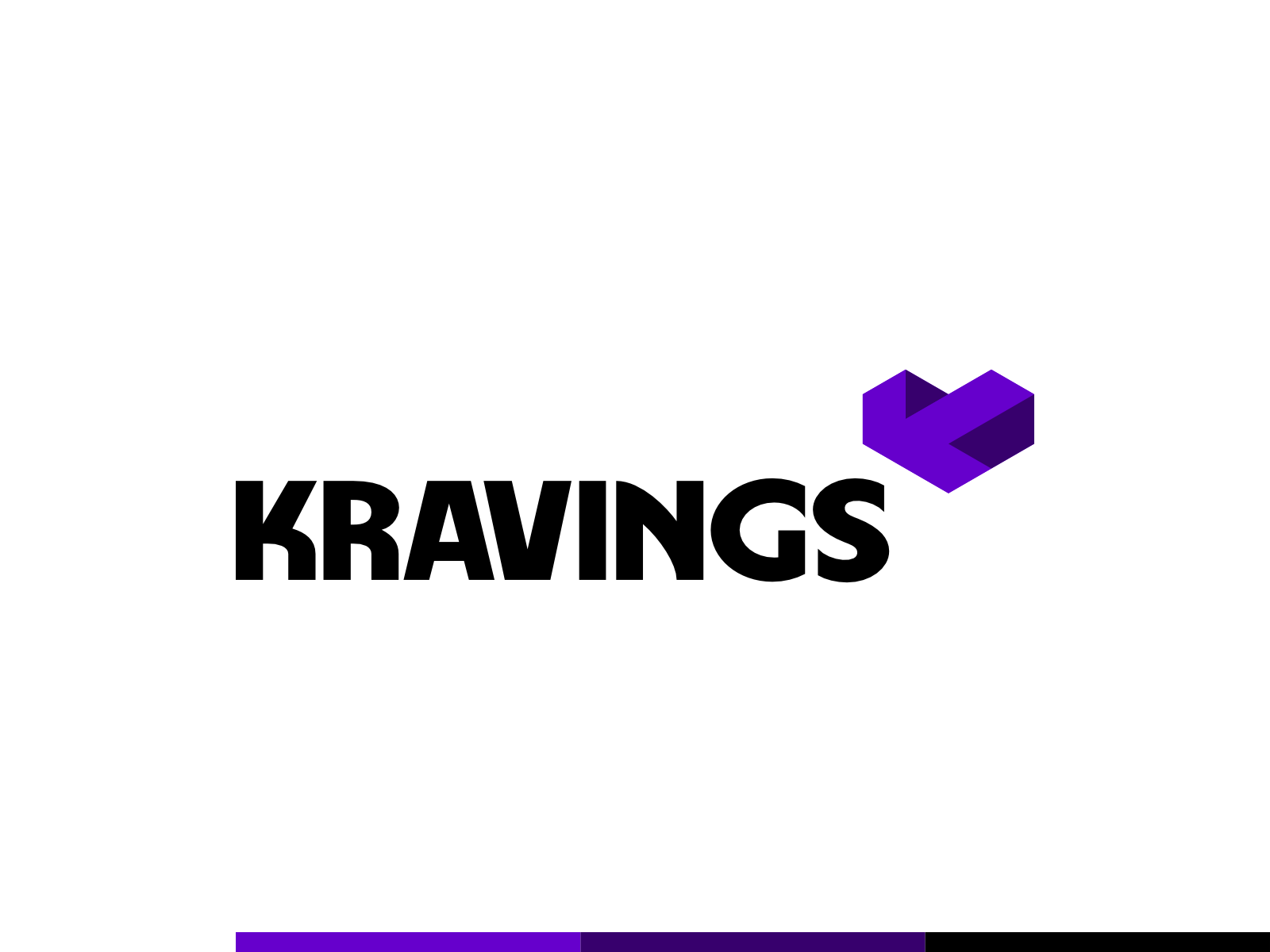 Kravings, financial services logo design: arrow, heart, K letter