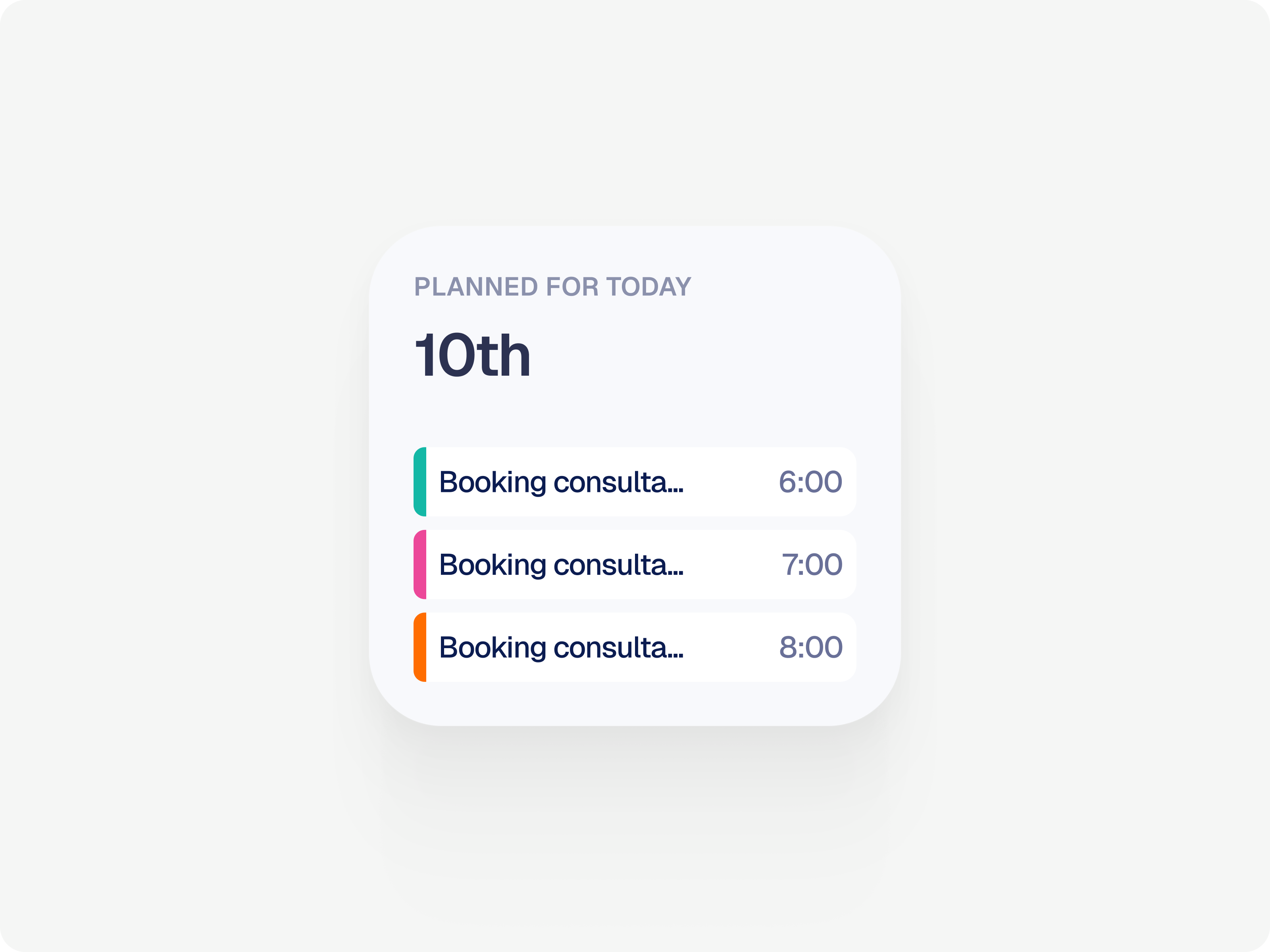 Today's Plan Widget — Clean iOS App Design appointment app booking app calendar ui clean ui daily planner dashboard widget figma ios widget minimal ui mobile app mobile ui planner app scheduling app ui design widget design