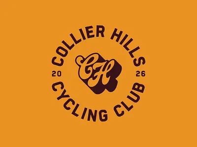 Collier Hills Cycling Club Badge badge branding custom type cycling design logo type vintage