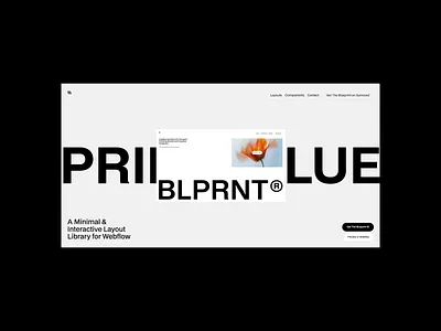 The Blueprint - Hero 00 component library hero sections minimalism web design webflow