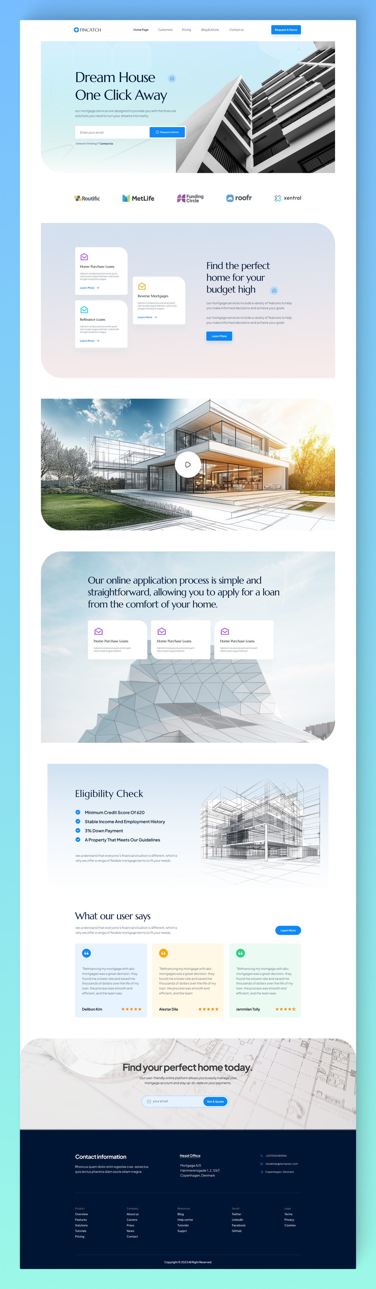 FinCatch MG - Concept Mortgage Services Website UI Design
