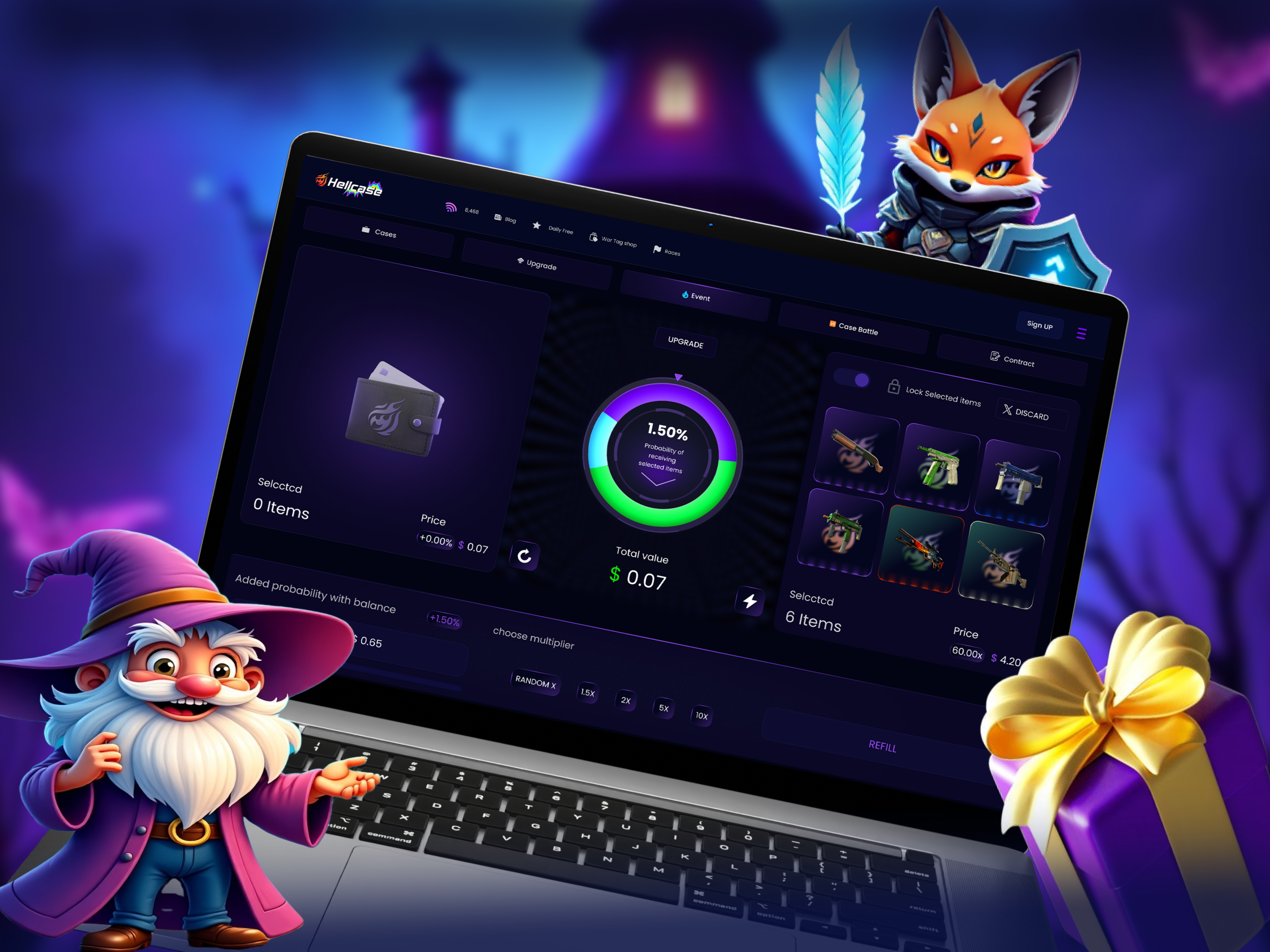 Example of CSGO Skin Upgrade Dashboard