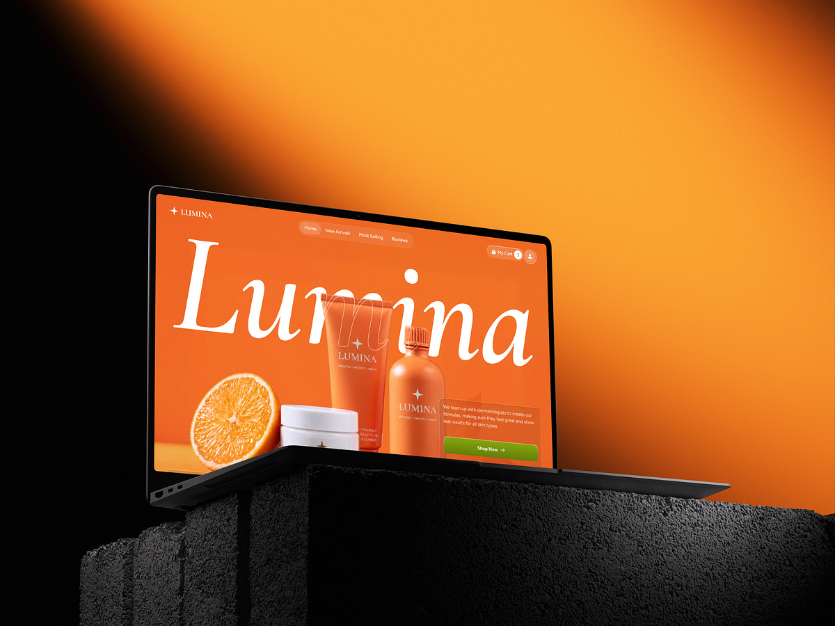 Skincare Product Landing Page UI Design Beauty Ecommerce Website Image 1