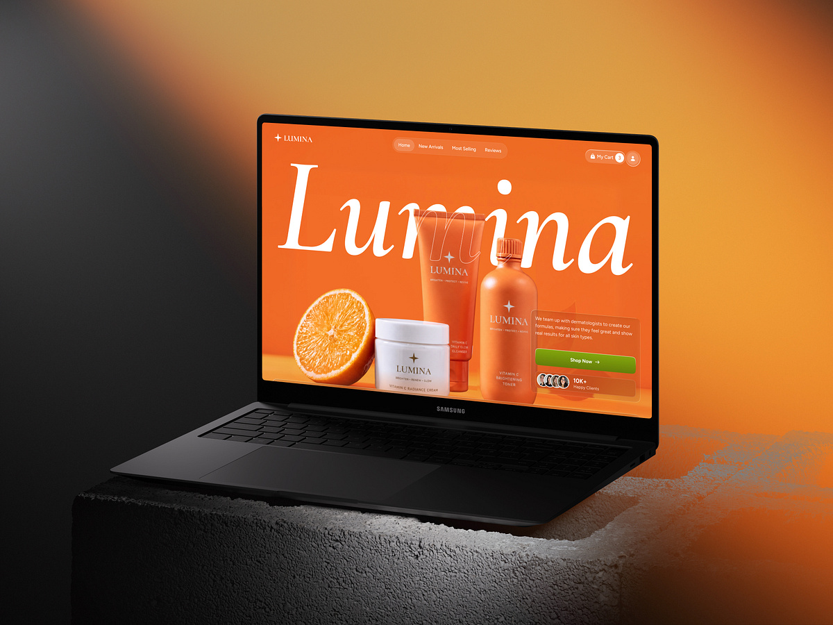Skincare Product Landing Page UI Design Beauty Ecommerce Website Image 0