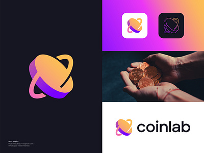 Cryptocurrency, Crypto Coin, Blockchain, Crypto Exchange Logo blockchain brand identity branding coin coinlab crypto logo cryptocurrency defi exchange gradient logo identity illustration logo logo design logotype minimal modern logo typography visual identity web3