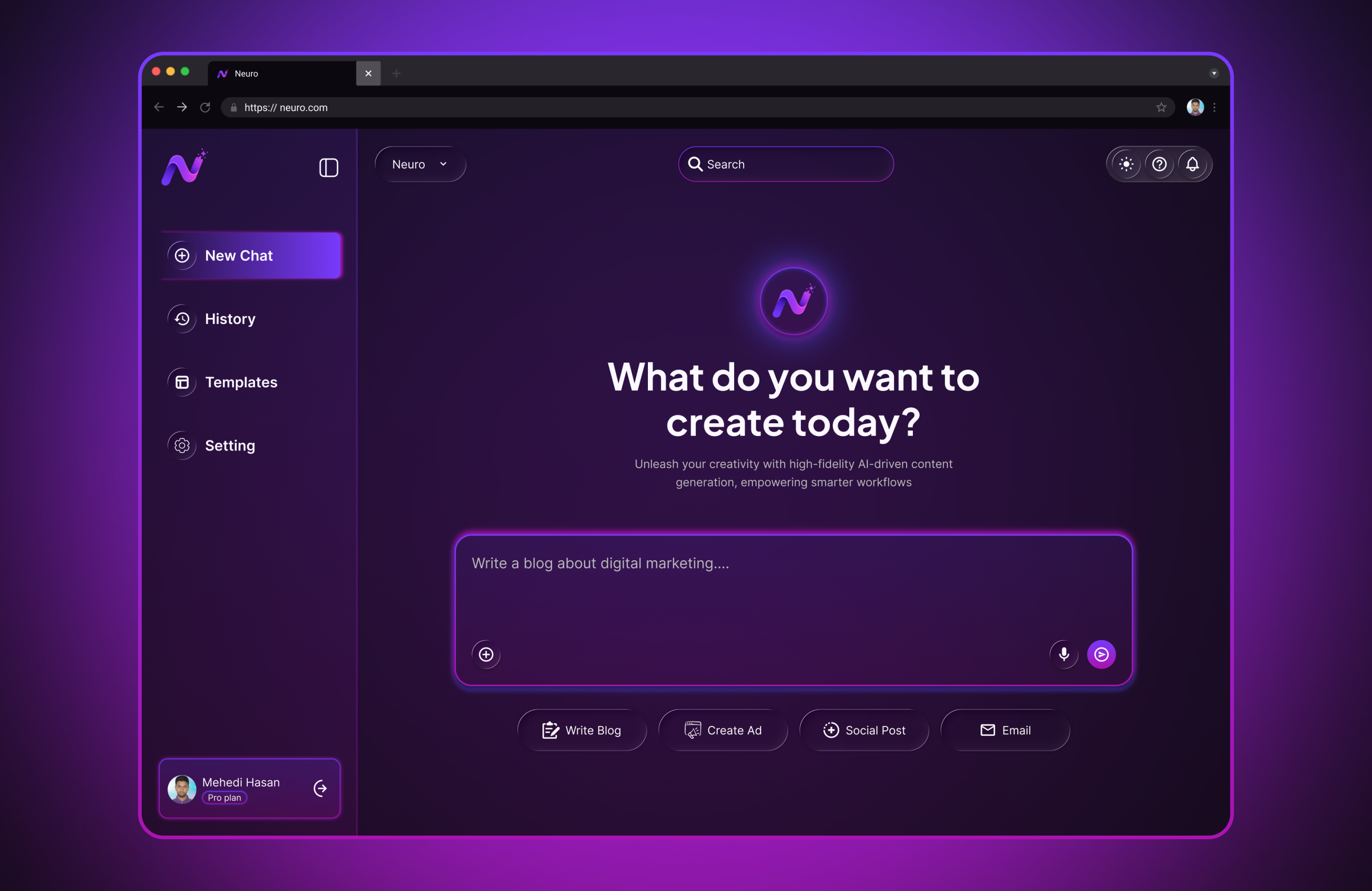 AI SaaS Dashboard Design ai aiproduct chatui contentcreation darkui dashboard figma saas uidesign uxdesign