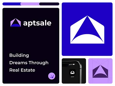 Logo and Branding Design for aptsale abstract brand designer branding branding design building clean home icon logo logo design logo designer logo identity logomark logos minimalist print real estate simple tech timeless