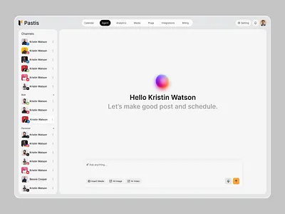 AI Social Media Agent & Scheduling Dashboard ai agent ai assistant ai chatbot ai dashboard automation dashboard dribbble shot product design social media social media management social media scheduler startup ui ui ux design web app design web design
