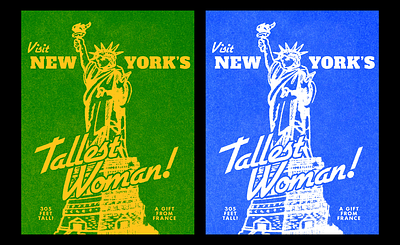 Visit New York's Tallest Woman! branding design graphic design new york new york city retro design type typography vintage design