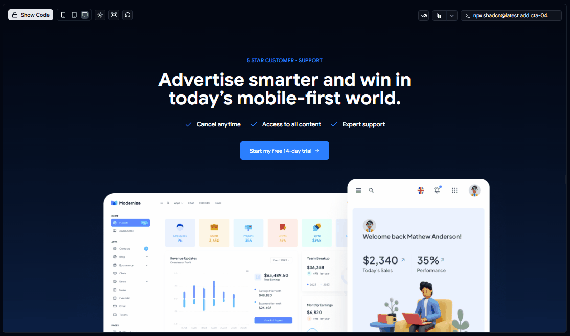 14+ Shadcn CTA Blocks & Sections to Boost Your Conversions Image 2