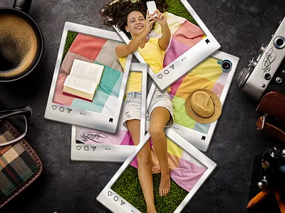 Social Media Pop-Out Photo Effect adobe design graphic design manipulation photoshop poster social media