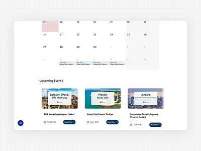 Calendar Screen for TEBD II Website branding design figma ui ux wix