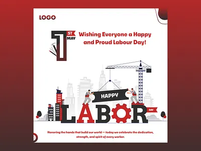 Laborday Wishing Post behancedesign branding creativepost dribbbleshot dribbledesign facebookpost figmadesign graphicdesign illustration instagrampost internationalworkersday labourday linkedinpost marketingdesign moderndesign posterdesign socialmediapost uiinspiration vectordesign workersday