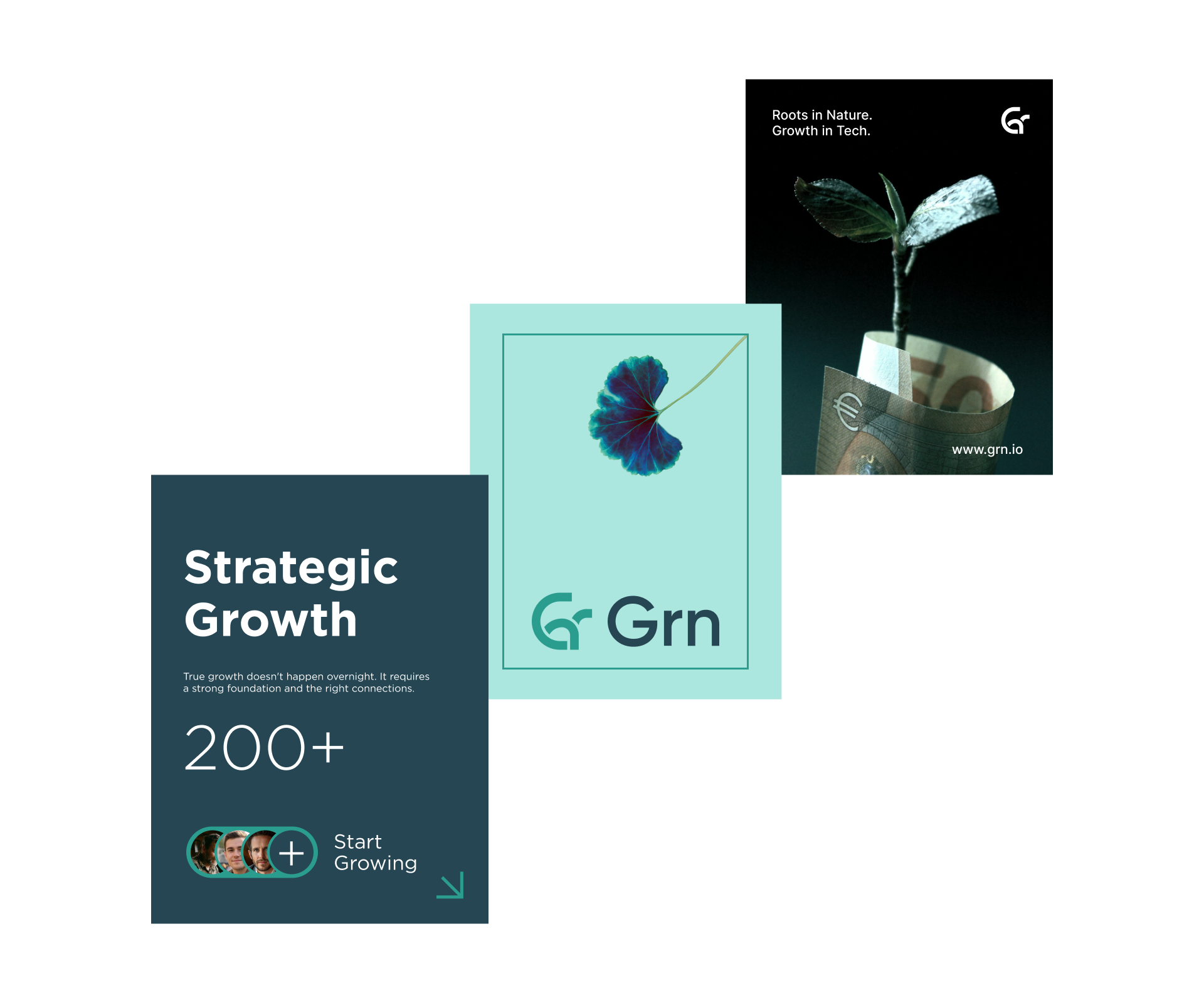 Grn - Agtech Brand Visual Design agro agtech banner design brand design branding farm growth health tech logo logo design logo mark modern nature poster design print design symbol technology