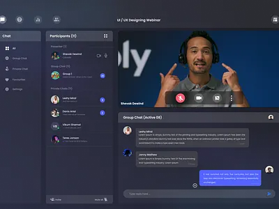 Chat Panel & Poll Panel chat panel poll panel ui ux ui ux design website design