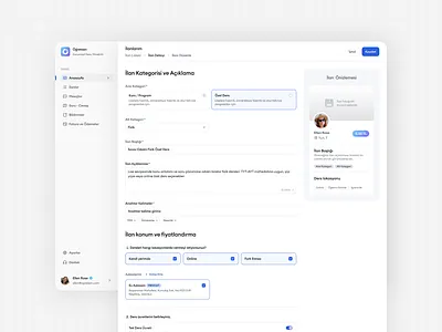 Post Detail Screen for Öğretsen Kurum Website classified ad design figma post detail saas ui ux