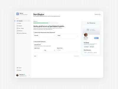 Create Post Screen for Öğretsen Kurum Website create post design figma saas ui ux