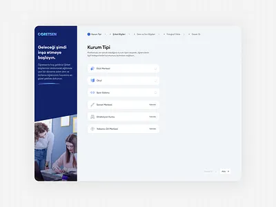 Onboarding Screen for Öğretsen Kurum Website design figma info onboarding saas ui ux